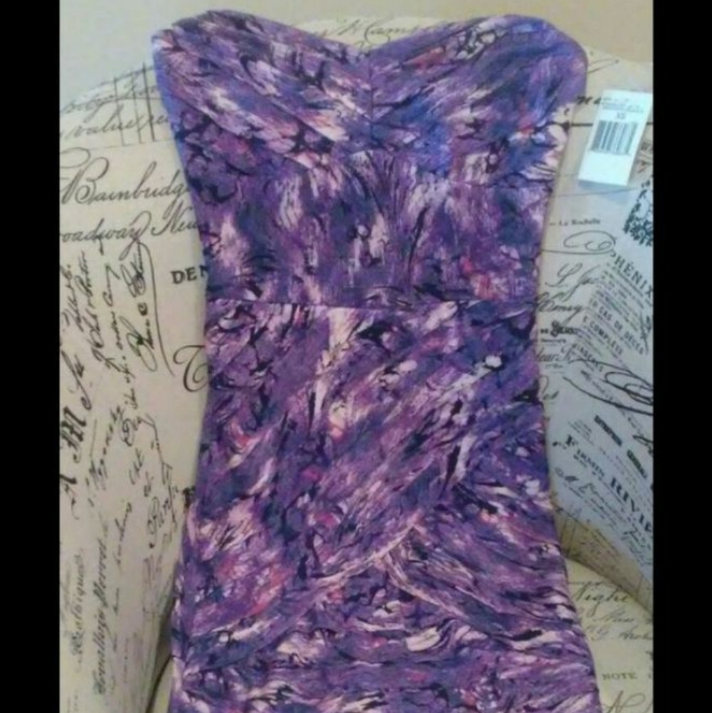 New GUESS strapless mini bodycon dress